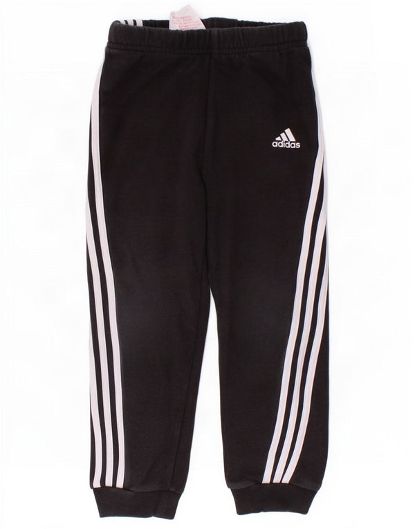 Adidas Boys Tracksuit Trousers Joggers 3-4 Years Black Cotton