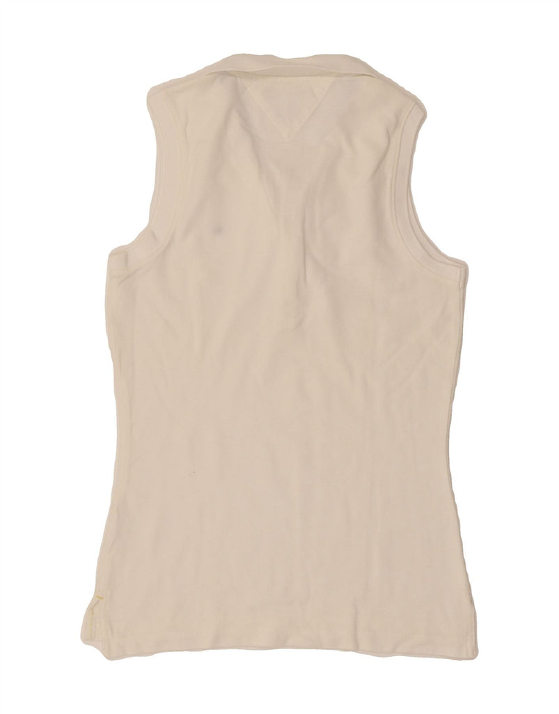 TOMMY HILFIGER Womens Slim Fit Polo Shirt UK 6 XS White Cotton Vintage Tommy Hilfiger and Second-Hand Tommy Hilfiger from Messina Hembry 