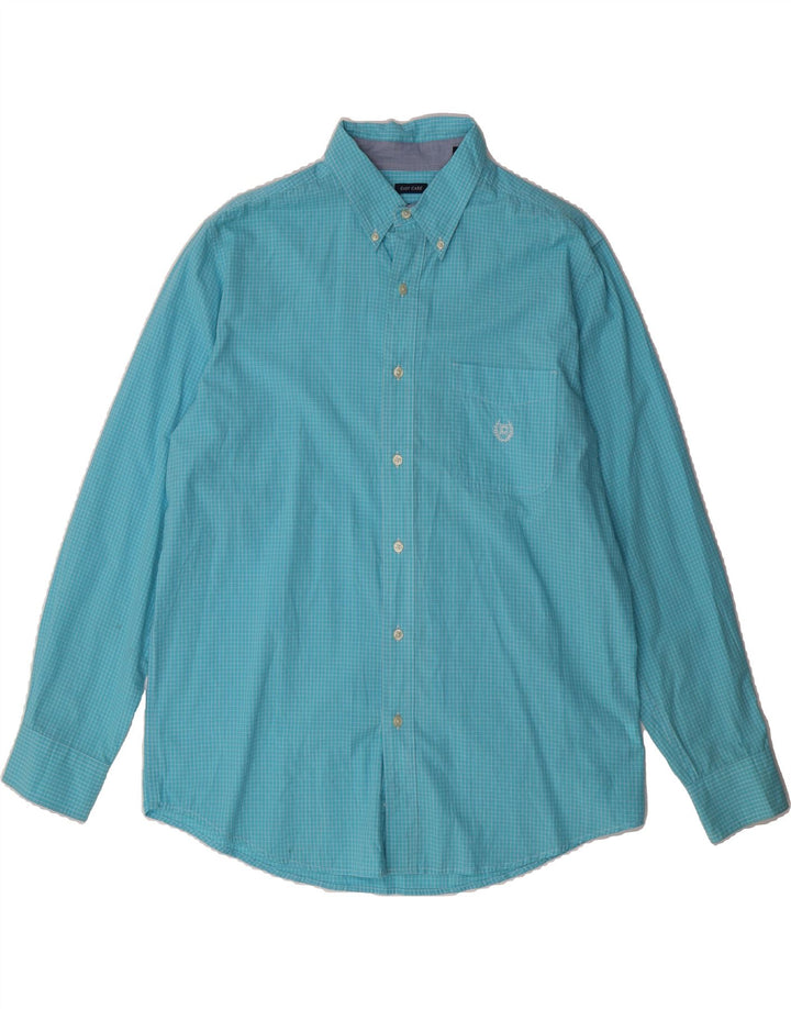 CHAPS Mens Shirt Large Blue Gingham Cotton Vintage Chaps and Second-Hand Chaps from Messina Hembry 