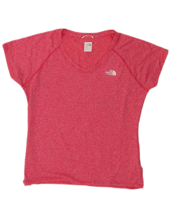The North Face Womens T-Shirt Top UK 16 Large Pink Flecked Polyester