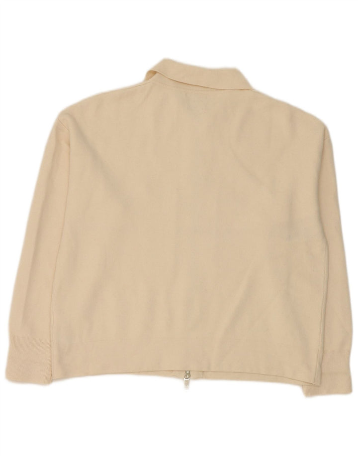 Massimo Dutti Womens Oversized Cardigan Sweater UK 10 Small Off White