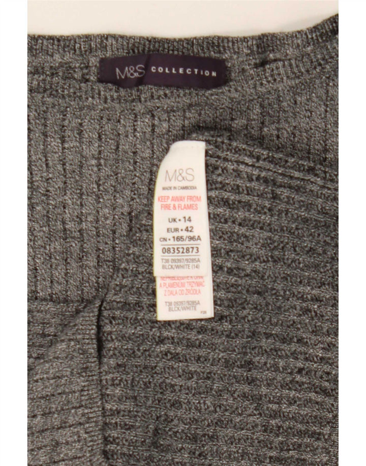 Marks & Spencer Womens Blouse Top UK 14 Medium Grey Viscose