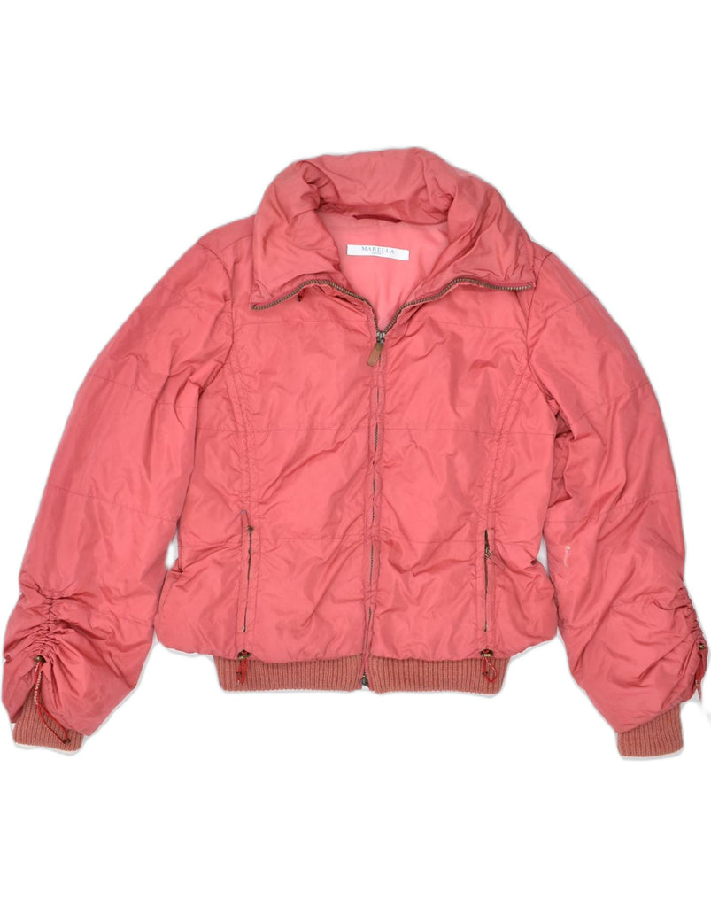 MARELLA Womens Bomber Jacket UK 10 Small Pink Polyamide | Vintage | Thrift | Second-Hand | Used Clothing | Messina Hembry 