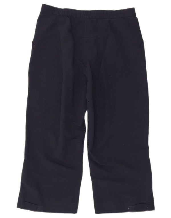 Adidas Womens Wide Leg Capri Cargo Trousers UK 8 Small W28 L20 Navy Blue