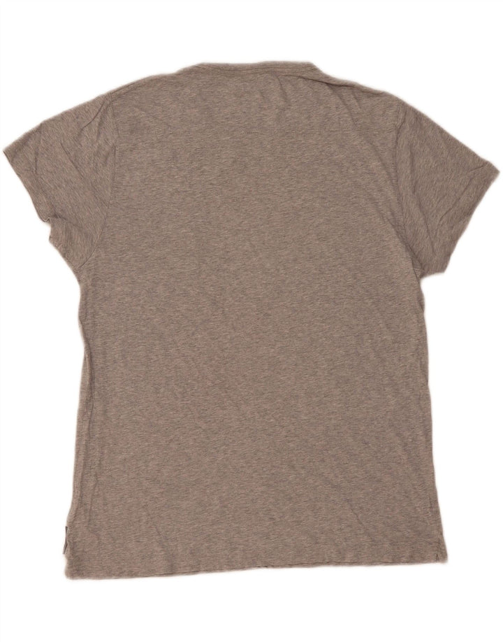FRENCH CONNECTION Mens T-Shirt Top Large Grey Colourblock Cotton