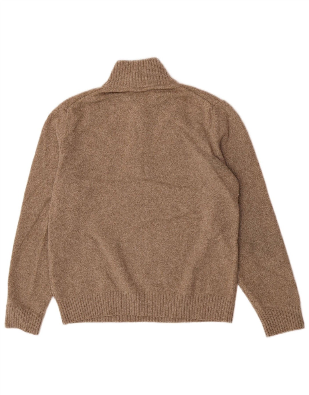 Marlboro Classics Mens Zip Neck Jumper Sweater Large Beige Wool