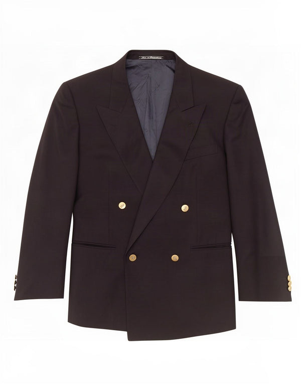 Aquascutum Mens Double Breasted Blazer Jacket IT 52 XL Navy Blue Wool