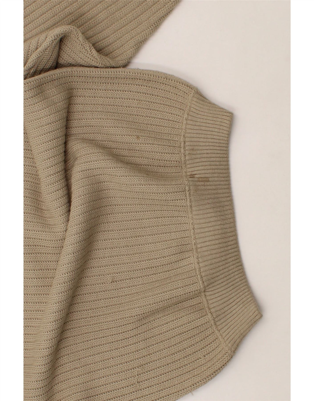 MALAGRIDA Mens V-Neck Jumper Sweater XL Beige Colourblock Wool Vintage Malagrida and Second-Hand Malagrida from Messina Hembry 