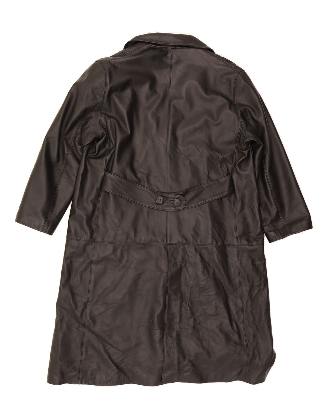 VINTAGE Womens Leather Coat UK 16 Large Black Leather Vintage Vintage and Second-Hand Vintage from Messina Hembry 