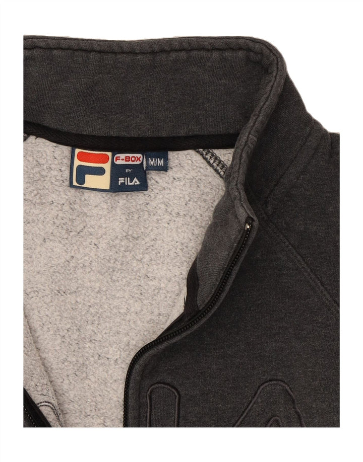 FILA Womens Graphic Tracksuit Top Jacket UK 12 Medium Grey Cotton Vintage Fila and Second-Hand Fila from Messina Hembry 
