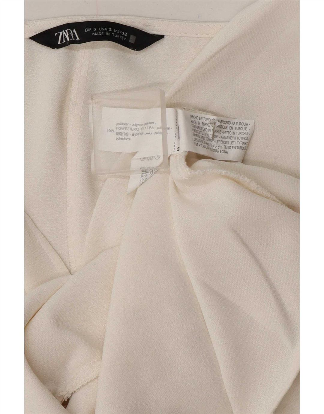 Zara Womens Blouse Top UK 10 Small White Polyester