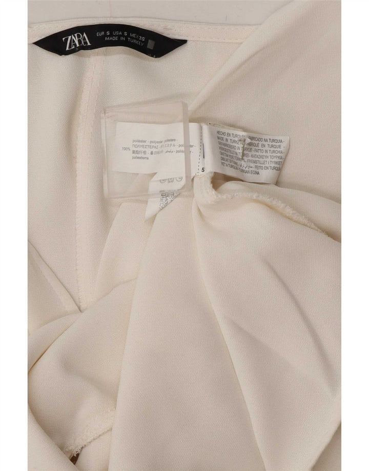 Zara Womens Blouse Top UK 10 Small White Polyester