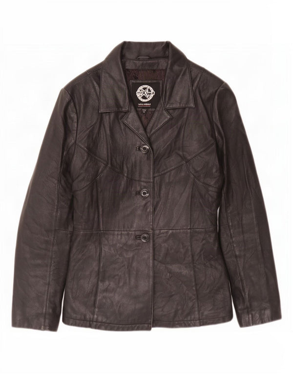Wilsons Womens Leather Jacket UK 10 Small Black