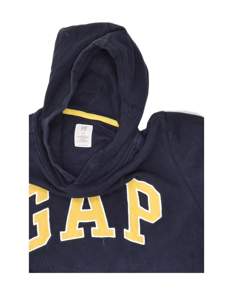 GAP Boys Graphic Hoodie Jumper 15-16 Years 2XL Navy Blue Cotton | Vintage Gap | Thrift | Second-Hand Gap | Used Clothing | Messina Hembry 