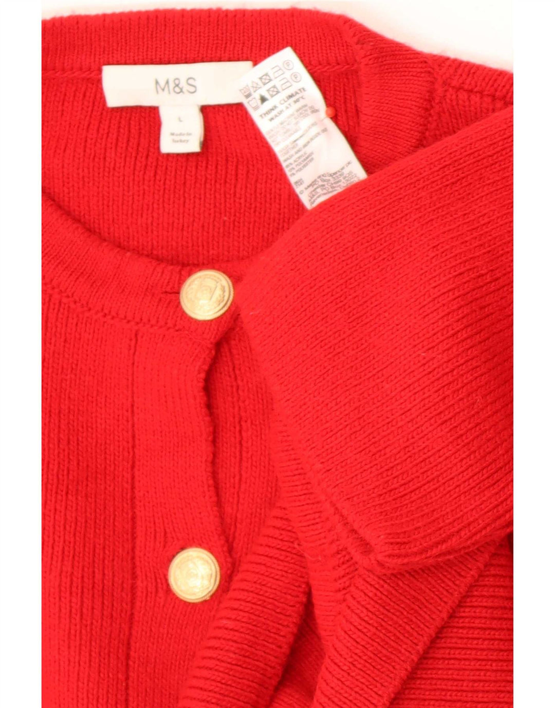 Marks & Spencer Womens Oversized Cardigan Sweater UK 16 Large Red Acrylic