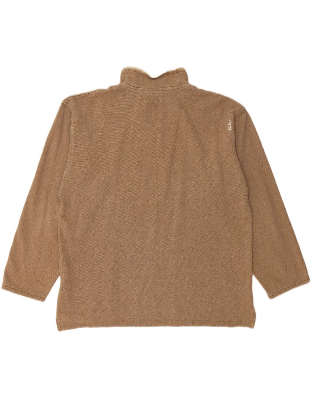 Fat Face Mens Zip Neck Sweatshirt Jumper Medium Beige Cotton