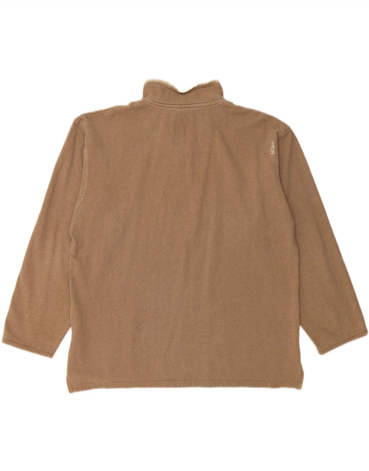 Fat Face Mens Zip Neck Sweatshirt Jumper Medium Beige Cotton