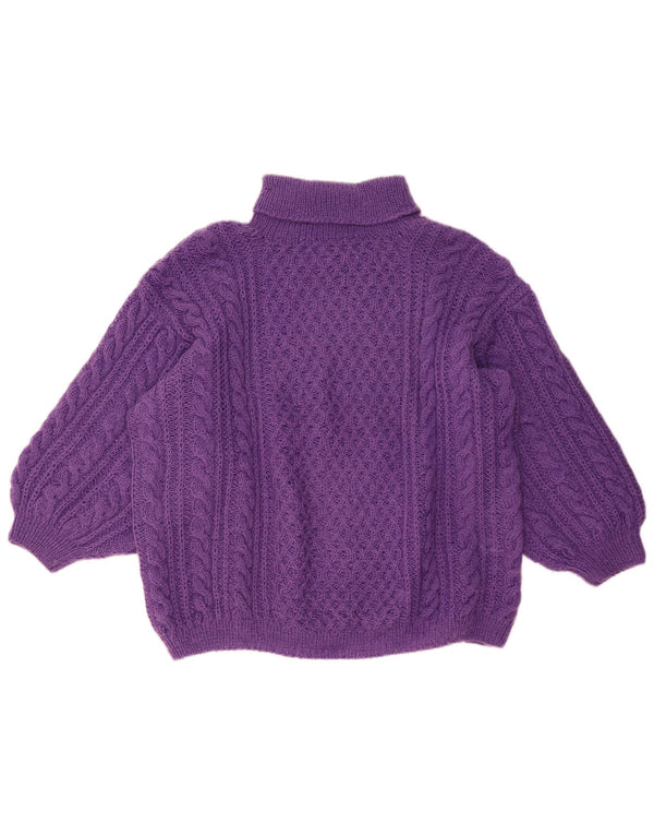 Vintage Womens Roll Neck Jumper Sweater UK 14 Large Purple
