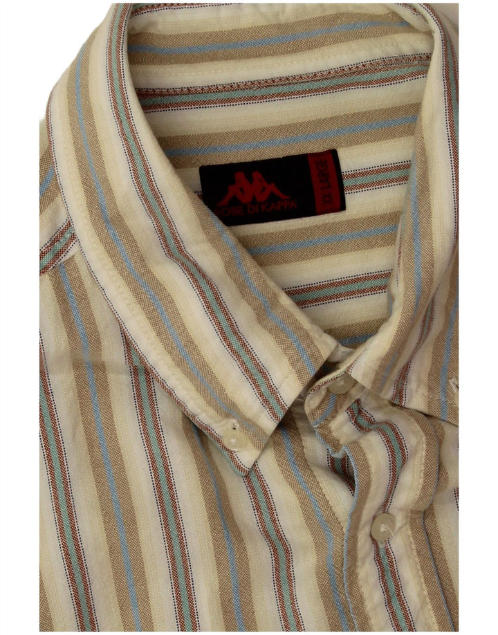 Kappa Mens Shirt 2XL Beige Striped