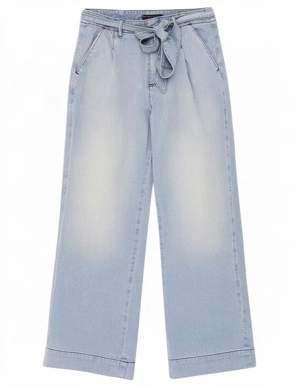 Marks & Spencer Womens High Rise Wide Leg Jeans UK 12 Medium W30 L28 Blue