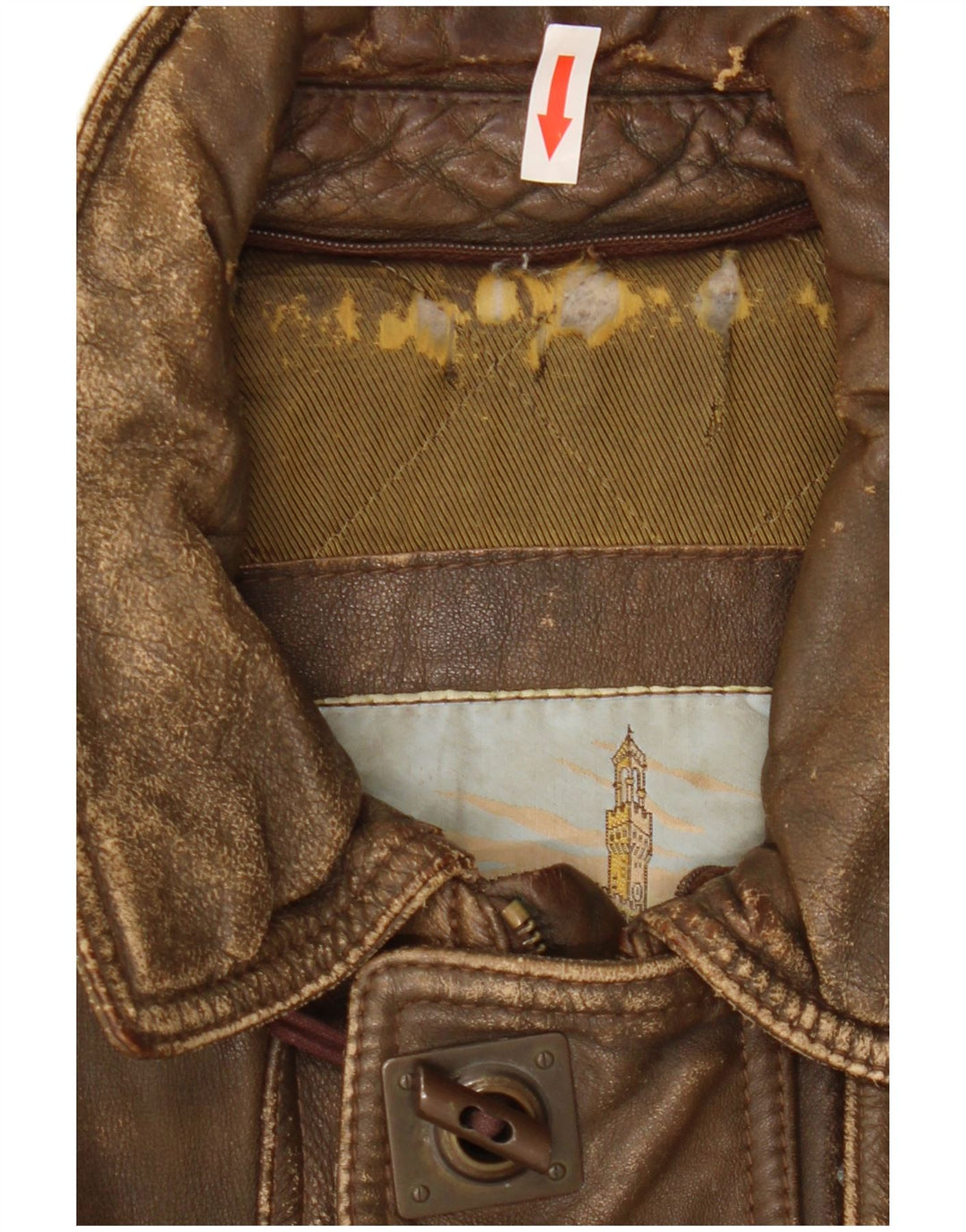 Vintage Mens Leather Jacket IT 50 Large Brown Leather