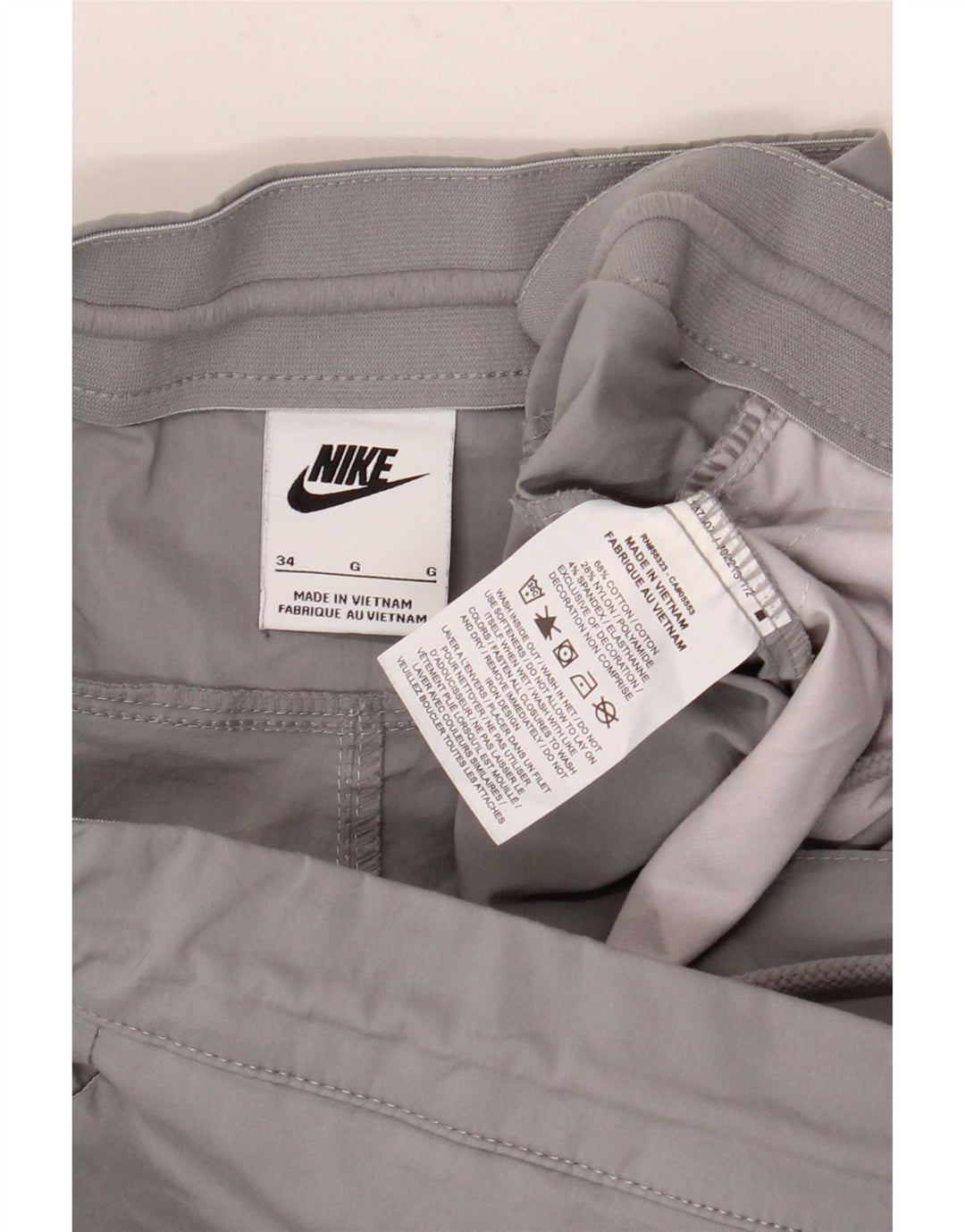 Nike Mens Straight Cargo Trousers W34 L28 Grey Cotton