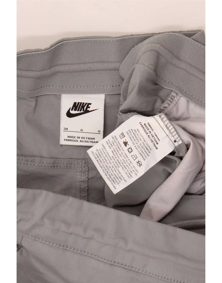 Nike Mens Straight Cargo Trousers W34 L28 Grey Cotton