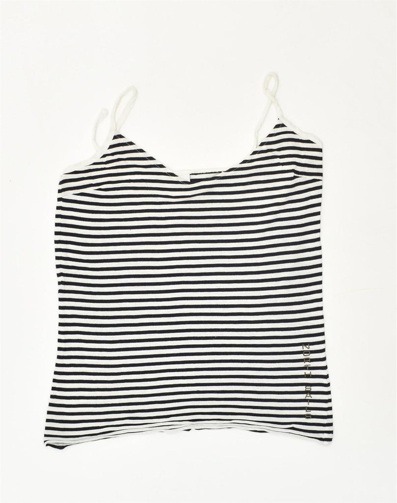 NORTH SAILS Womens Crop Cami Top UK 12 Medium White Striped | Vintage North Sails | Thrift | Second-Hand North Sails | Used Clothing | Messina Hembry 