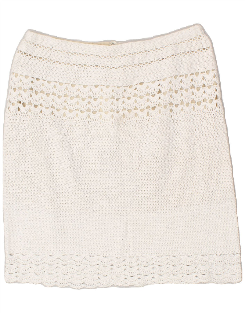 VINTAGE Womens Crochet Straight Skirt W30 Medium White | Vintage Vintage | Thrift | Second-Hand Vintage | Used Clothing | Messina Hembry 