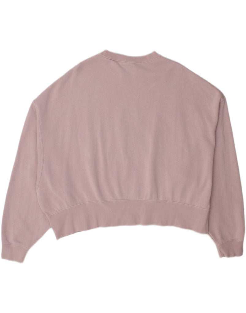 NIKE Womens Oversized Crop Sweatshirt Jumper UK 14 Medium Pink Cotton Vintage Nike and Second-Hand Nike from Messina Hembry 