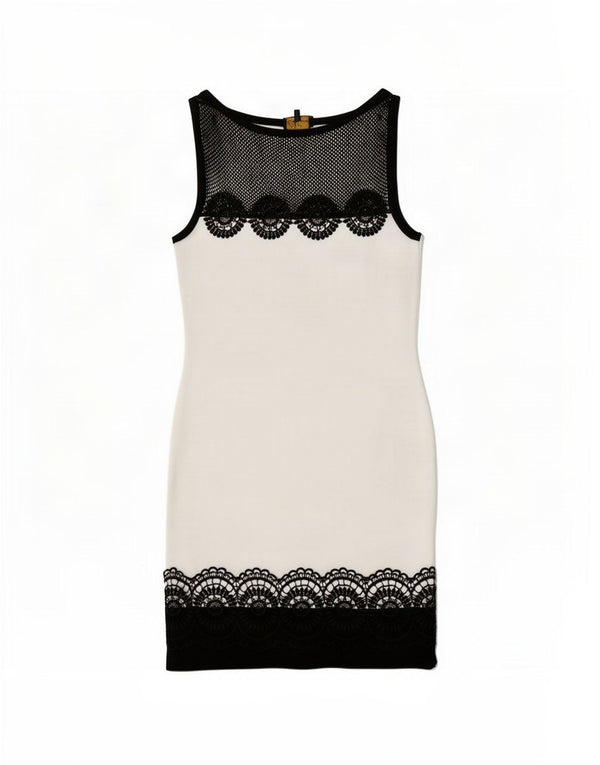 Luisa Spagnoli Womens Sheath Dress UK 12 Medium White Colourblock