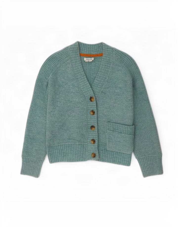 White Stuff Womens Crop Oversized Cardigan Sweater UK 10 Small Blue