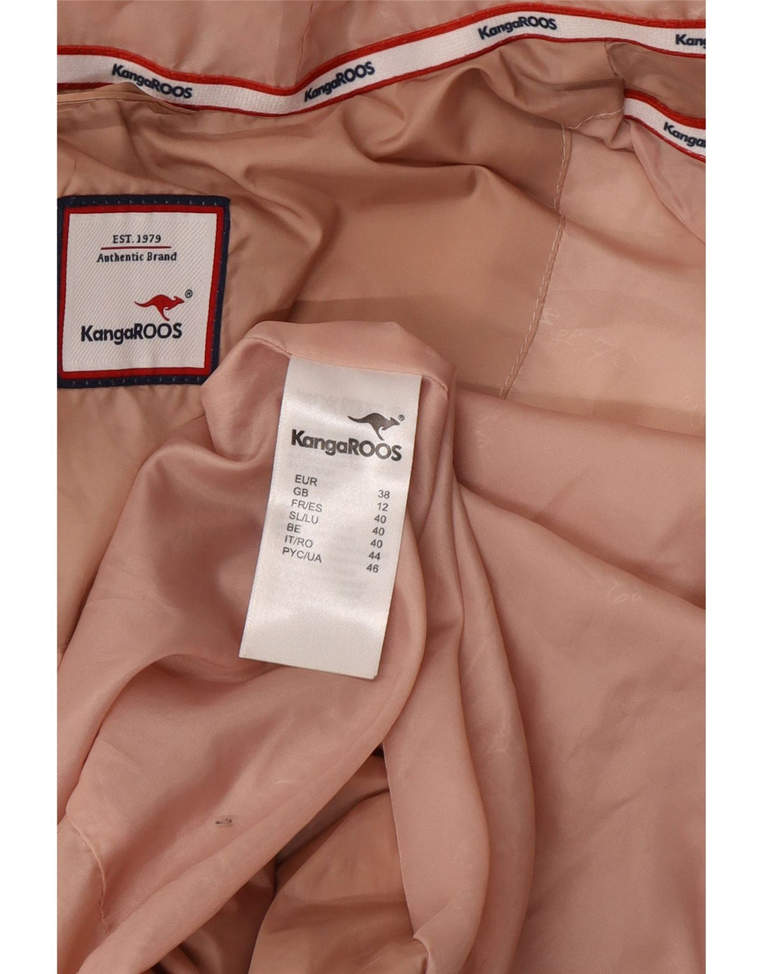 Kangaroos Womens Hooded Padded Jacket UK 12 Medium Pink Polyacrylic