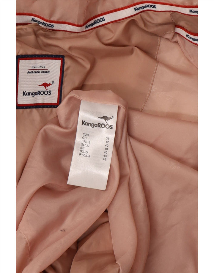 Kangaroos Womens Hooded Padded Jacket UK 12 Medium Pink Polyacrylic