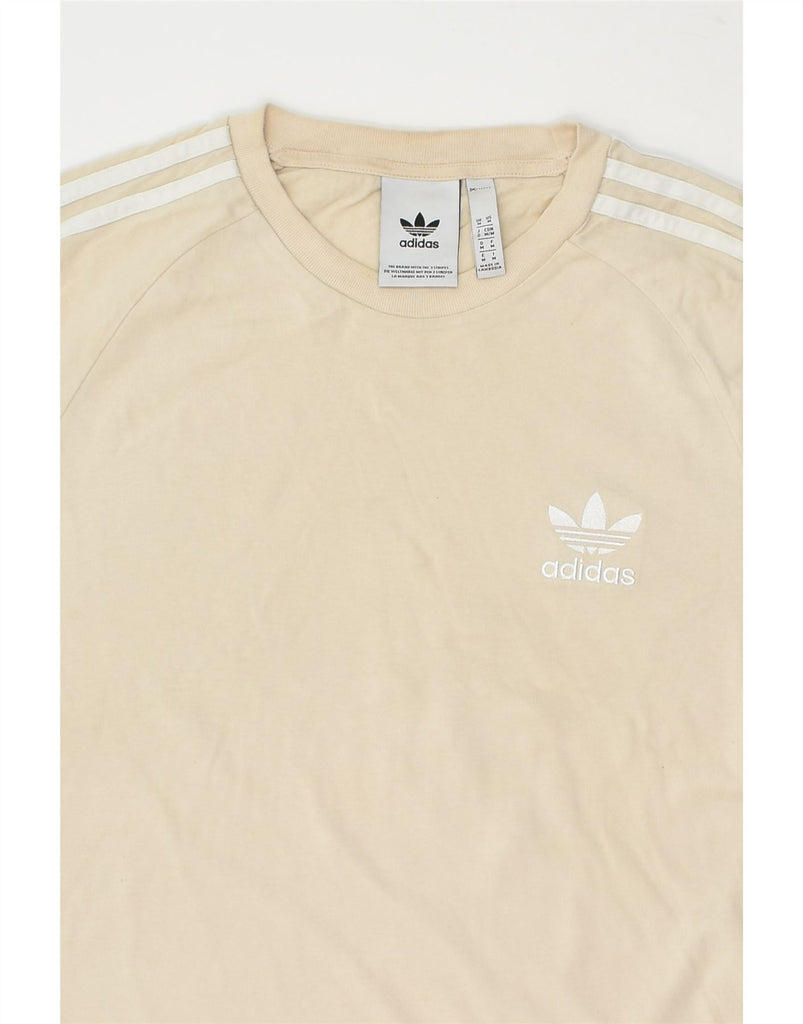 ADIDAS Mens T-Shirt Top Medium Beige Cotton | Vintage Adidas | Thrift | Second-Hand Adidas | Used Clothing | Messina Hembry 