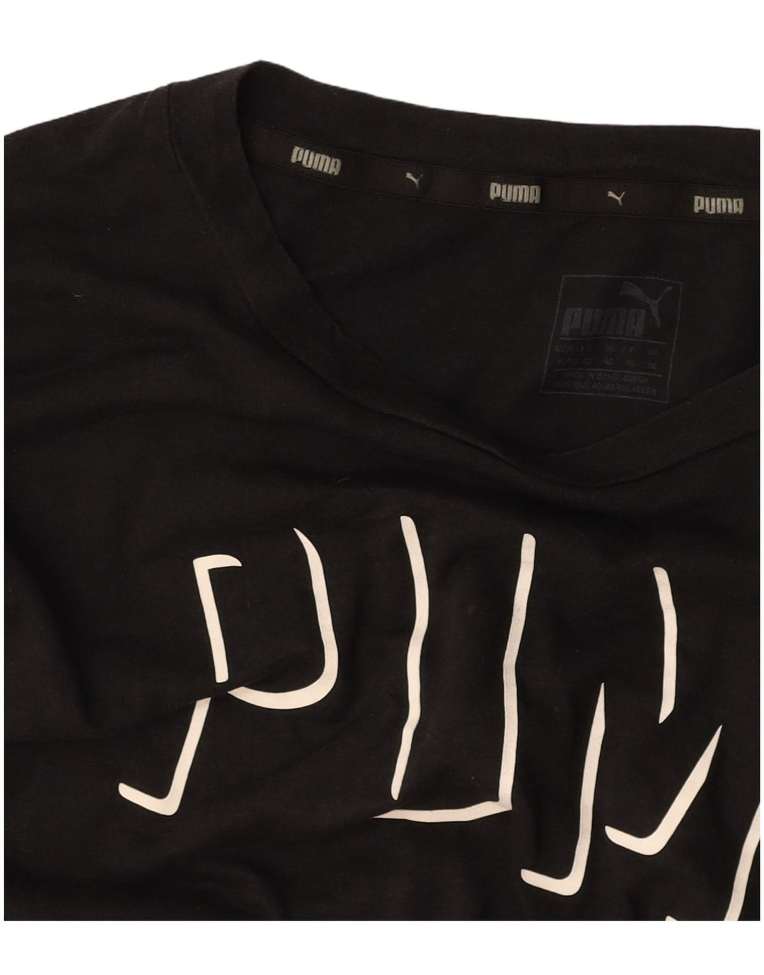 PUMA Womens Oversized Graphic T-Shirt Top UK 16 Large Black