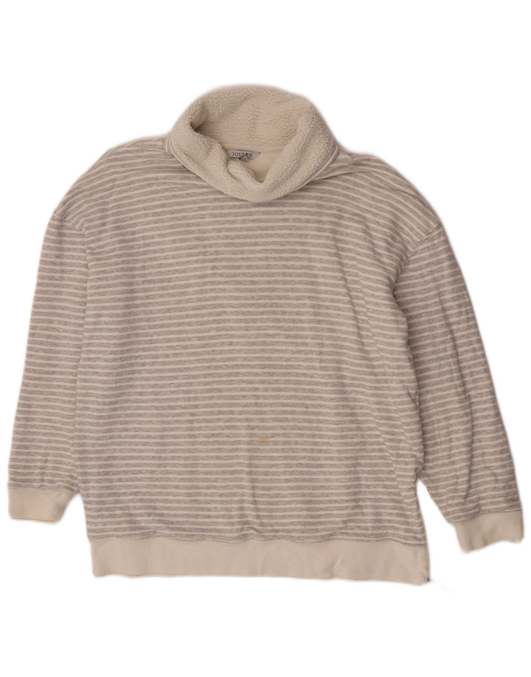 Joules Womens Roll Neck Jumper Sweater UK 12 Medium Grey Pinstripe