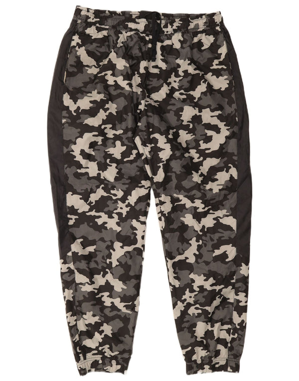 NIKE Mens Tracksuit Trousers Joggers XL Grey Camouflage Polyester