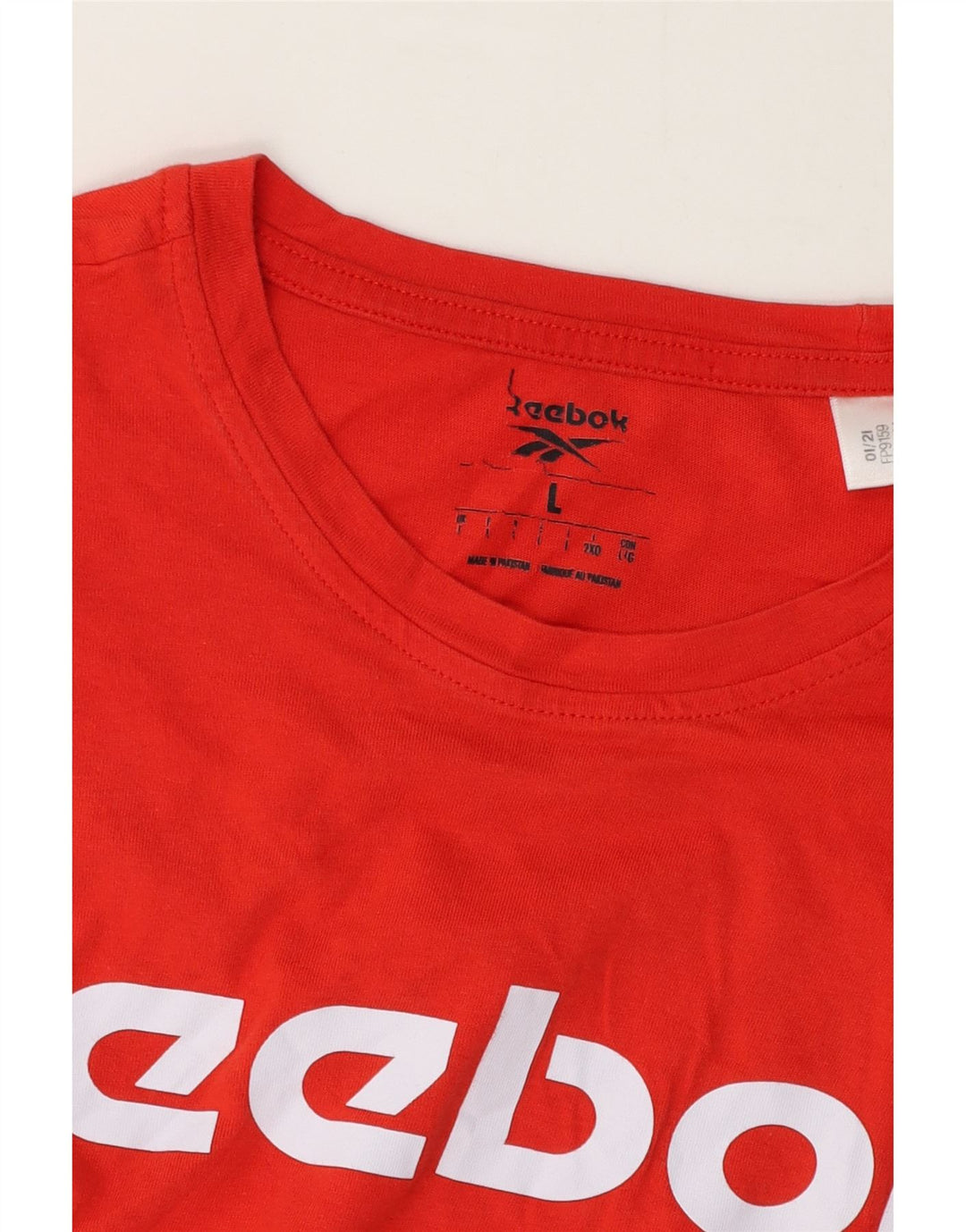 Reebok Mens Graphic T-Shirt Top Large Red Cotton
