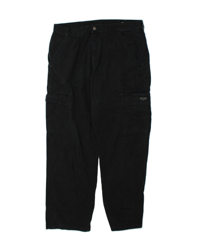 WRANGLER Mens Straight Cargo Trousers W34 L32 Black Cotton | Vintage Wrangler | Thrift | Second-Hand Wrangler | Used Clothing | Messina Hembry 