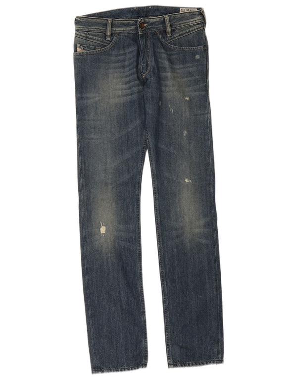 Diesel Mens Poiak Distressed Slim Jeans W28 L34 Blue Cotton