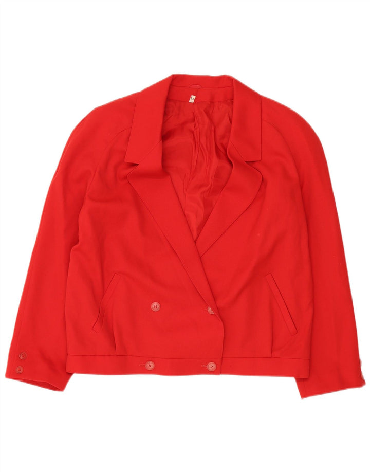 Vintage Womens Crop Double Breasted Blazer Jacket IT 44 Medium Red