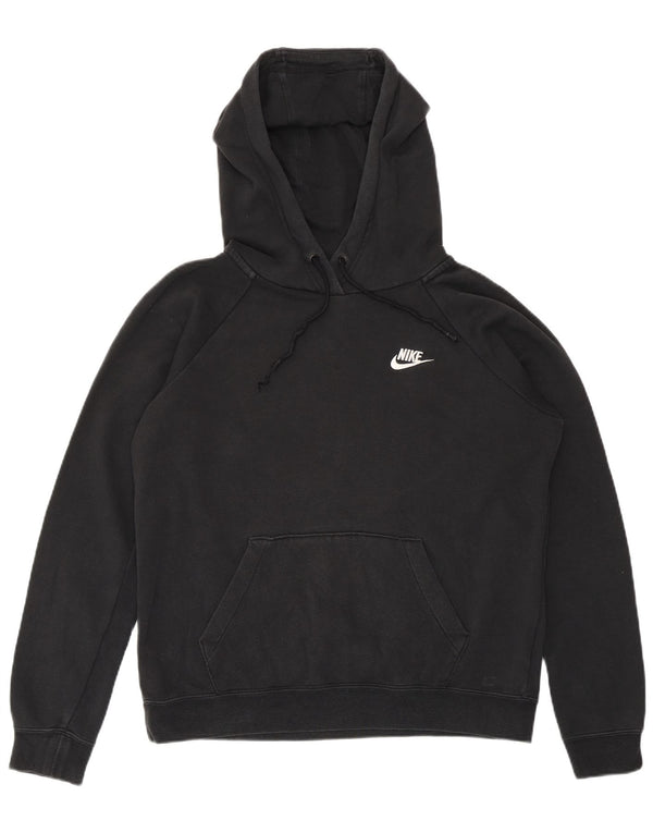 Nike Womens Oversized Hoodie Jumper UK 10 Small Black Cotton