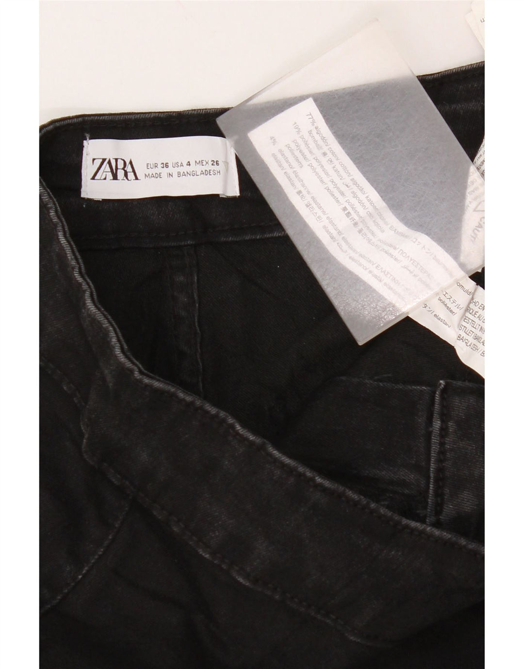 Zara Womens Flared Jeans EU 36 XS W26 L30 Black Cotton