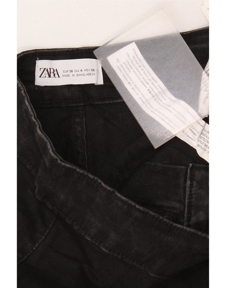 Zara Womens Flared Jeans EU 36 XS W26 L30 Black Cotton