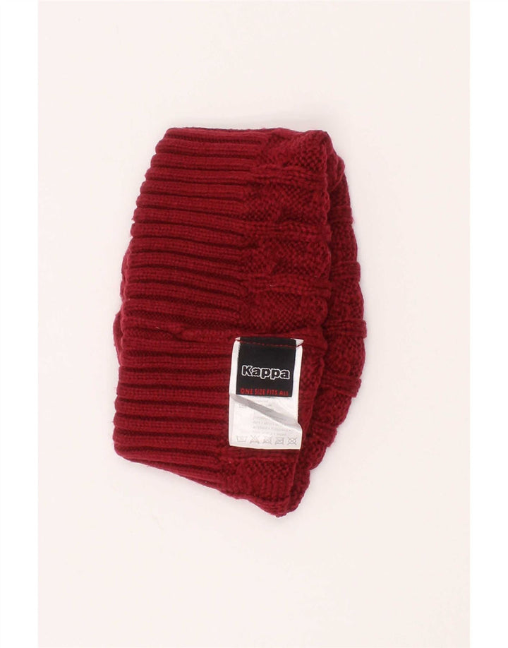 Kappa Mens Knit Beanie Hat One Size Red Polyacrylic