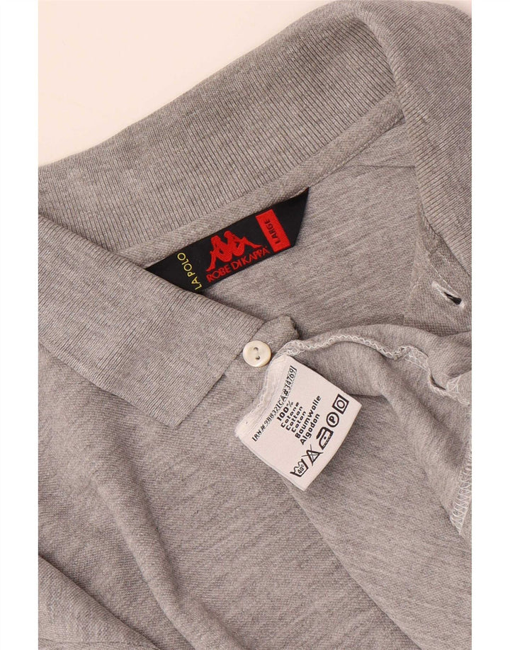 Kappa Mens Polo Shirt Large Grey Cotton