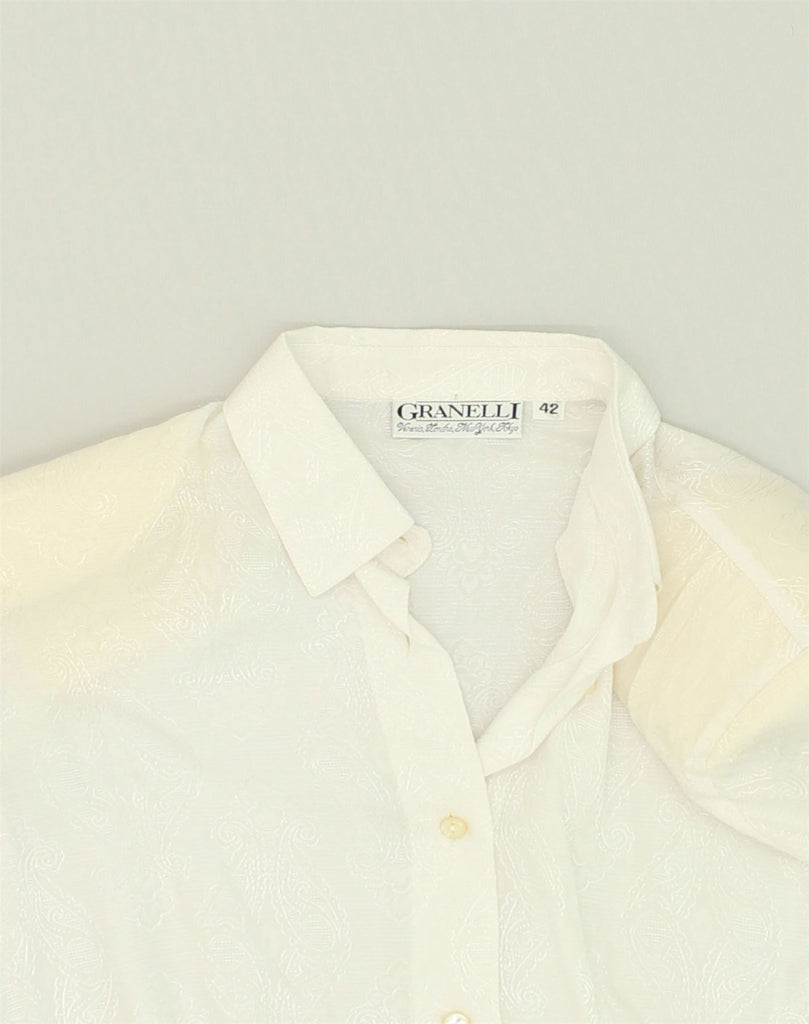 VINTAGE Womens Shirt IT 42 Medium White Acetate | Vintage Vintage | Thrift | Second-Hand Vintage | Used Clothing | Messina Hembry 