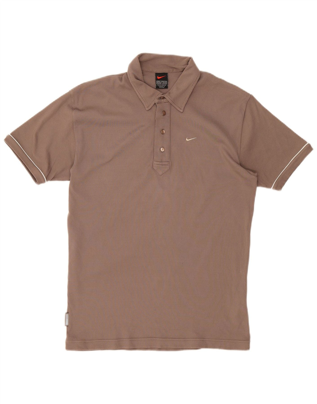 NIKE Mens Polo Shirt Medium Brown Nylon