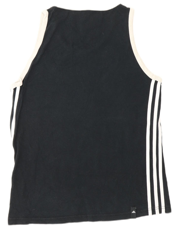 ADIDAS Mens Vest Top UK 34/36 Small Black Cotton
